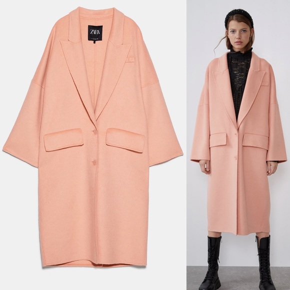 Zara Jackets & Blazers - Zara Double Breasted Oversized Coat- Peachy Pink